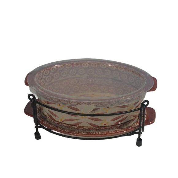 Temp-tations Presentable Ovenware 1.5 Qt Oval Casserole Baking Dish - Picture 1 of 5